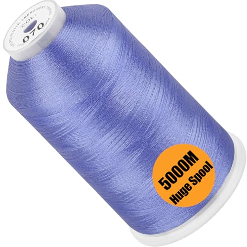 Image of New brothread - Single Huge Spool 5000M Each Polyester Embroidery Machine Thread 40WT for Commercial and Domestic Machines - Cornflower Blue