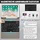 Yeegnar Tastatur Hülle für iPad 9.7 QWERTZ Deutsches Tastatur iPad 9.7 2018 (6. Generation)/2017 (5. Generation)/Pro 9.7/Air 2/Air 1 mit Slim Schutzhülle mit Pencil Halter Schwarz