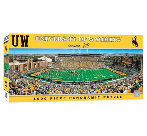 Image of MasterPieces 1000 Piece Sports Jigsaw Puzzle - NCAA Wyoming Cowboys Center View Panoramic - 13 inchx39 inch