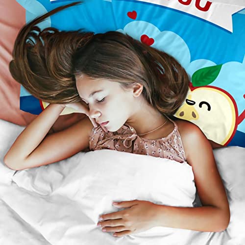 Housse de couette chaude motif pommes ensemble de lit confortable 3 pièces