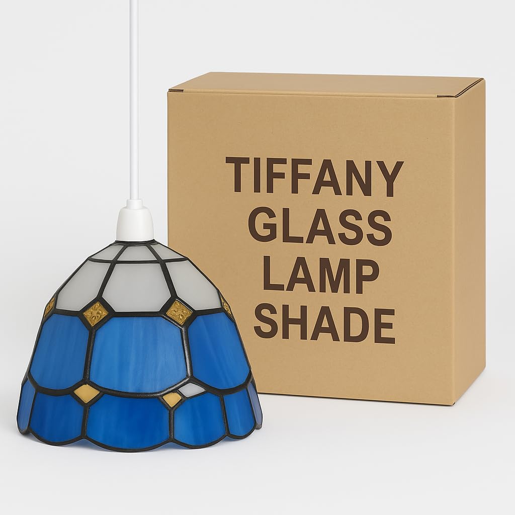 LEDSONE Vintage Osaic Glass Pendant Light Shade Ulti Color Ulti