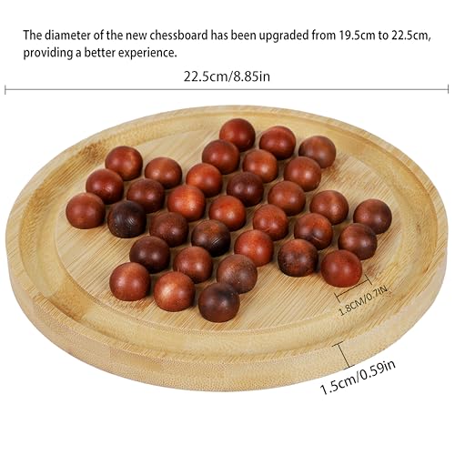 Juego de Mesa Solitario de Madera Clásico Redondo miniatura 3