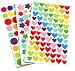Yansanido 18 Sheets Colorful Decorative Colored Dots,heart,stars Adhesive Sticker Tape Kids Craft Scrapbooking (18 Sheet)