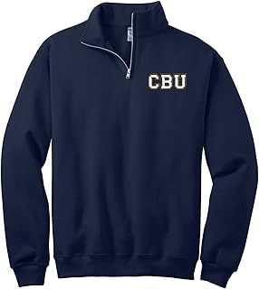 California Baptist University Quarter Zip Sweatshirt with CBU Logo Embroidered