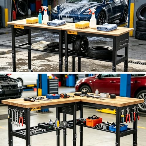 Établi réglable multiposition | Table de bricolage ergonomique et support atelier - 8