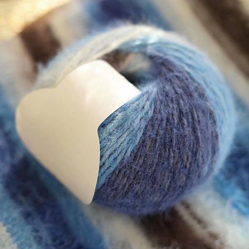2/4/6 Rollos de Hilo de Mezcla de Lana de Peso Medio de 100 g, Hilo de Lana Variegado para Tejer a Mano, para Bufandas, Gorros, Suéteres y Mantas de Ganchillo DIY