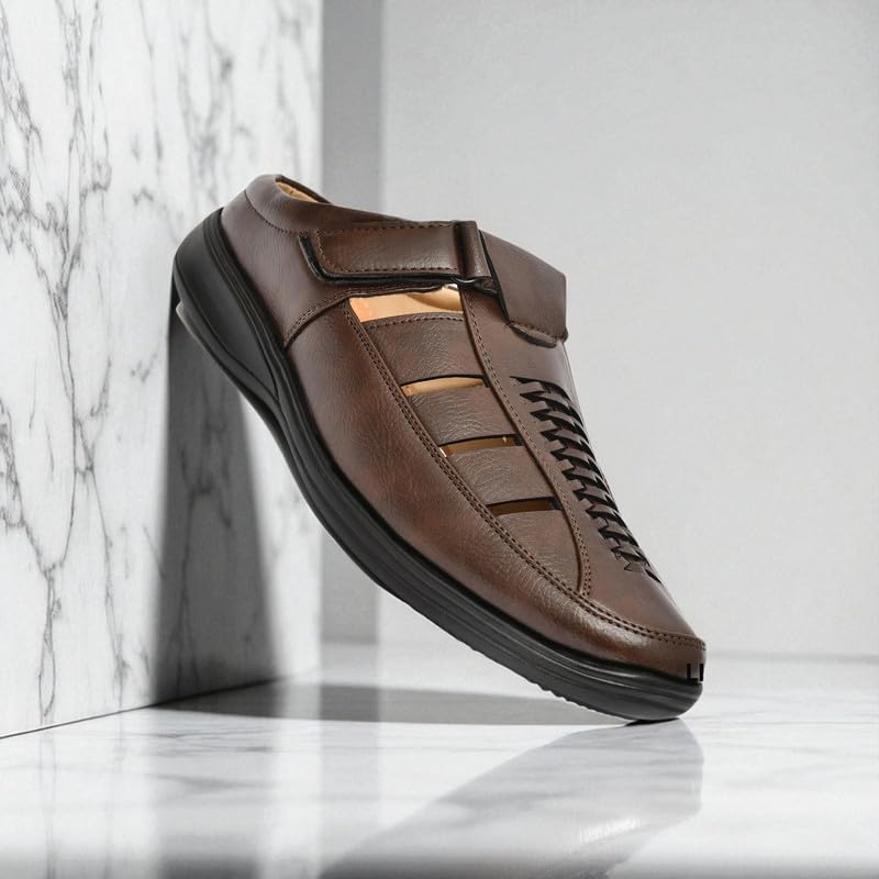 Image of Restroad Men's Synthetic Leather Sandals