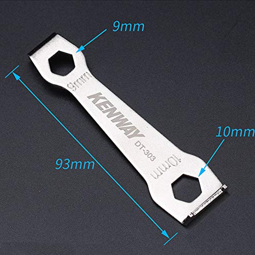 Okared Bike Chainring Wrench for Mountain Bike, 9/10mm Bike Chainring Bolt Fixed Wrench Bicycle Crank Spanner Wrench Tool