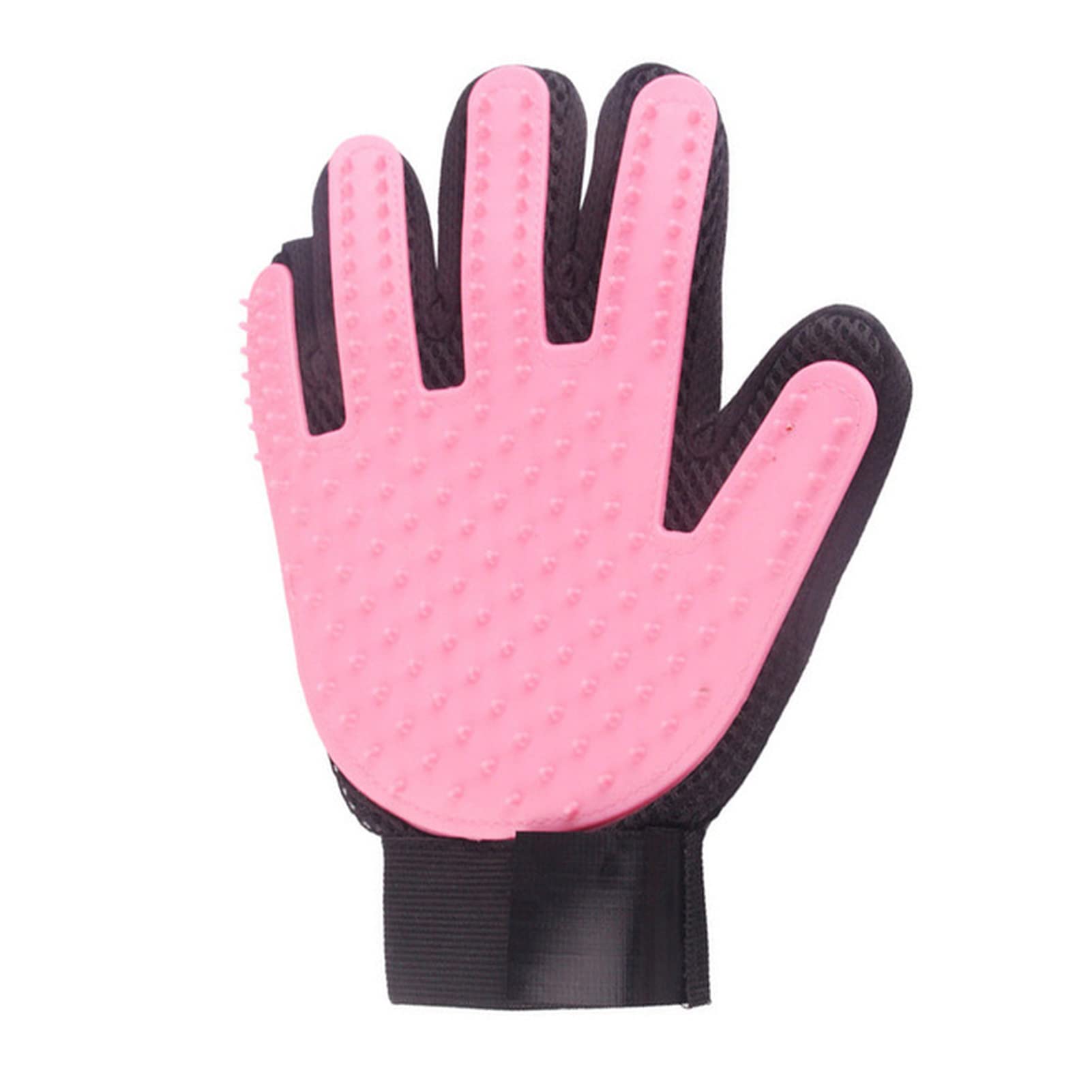 DUnLap Cleaning Gloves Silicone Dog Pet Grooming Glove Cats Brush Comb Deshedding Hair Gloves Dogs Bath Cleaning Supplies Animal Combs Eco Friendly Cleaning Gloves(Pink right hand)