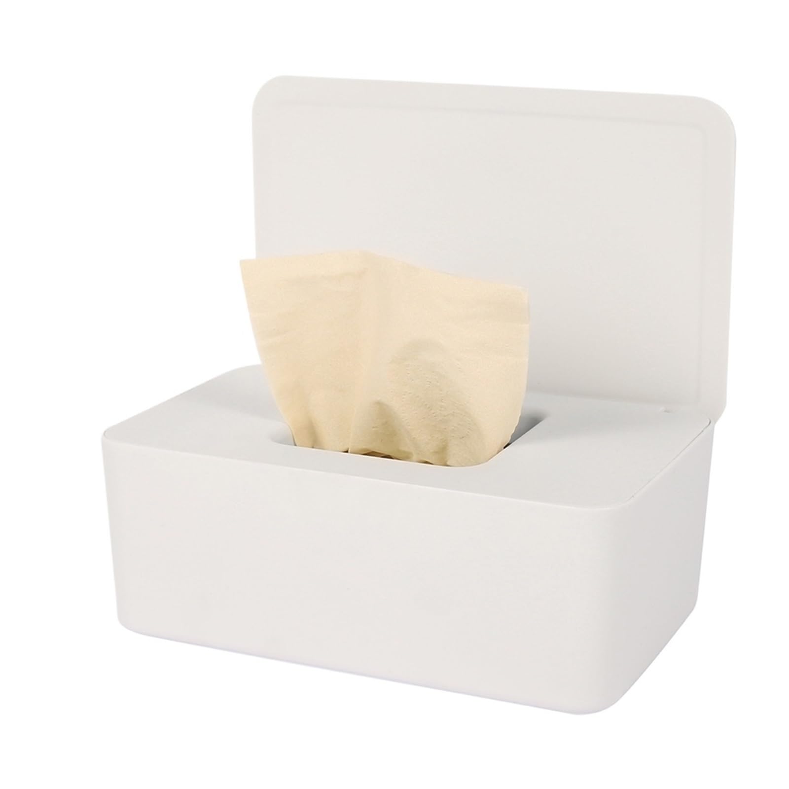 Tissue Box Tissue Box Dustproof Wipes Dispenser Portable Storage With Lid For Home Office Desktop Organizer(WHITE)
