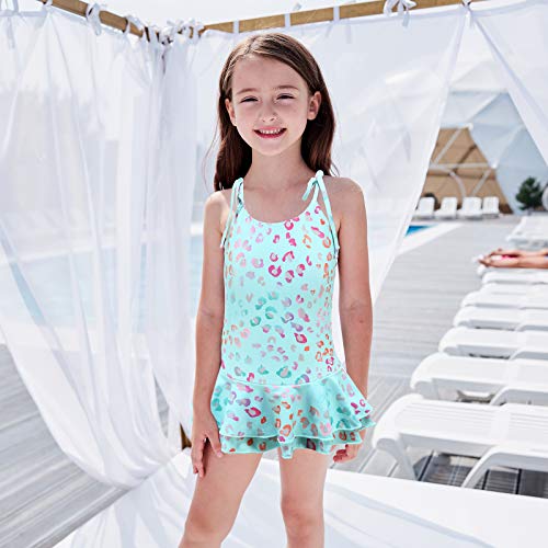 Image of Girls One Piece Swimsuits One Shoulder Ruffle Swimwear Floral Bathing Suit