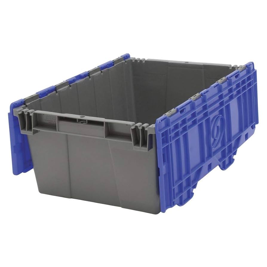 Orbis Grey Plastic FliPak® Stack-N-Nest Storage Tote with