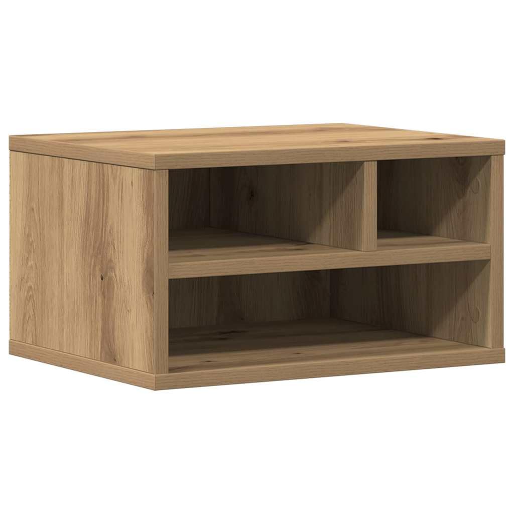 Supporto per stampante in legno, 40 x 32 x 22,5 cm, rettangolare, con spazio per ufficio e casa, superficie di facile manutenzione, design moderno