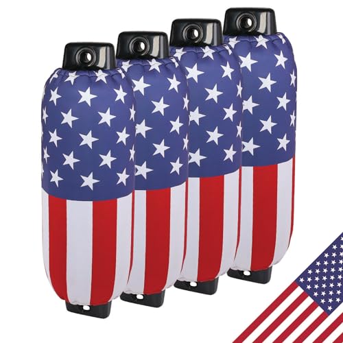 Boat Fender Covers | USA Flag Design | Several Size Options Available | 1, 2 & 4-Pack | 3mm Neoprene (4 Pack, 8
