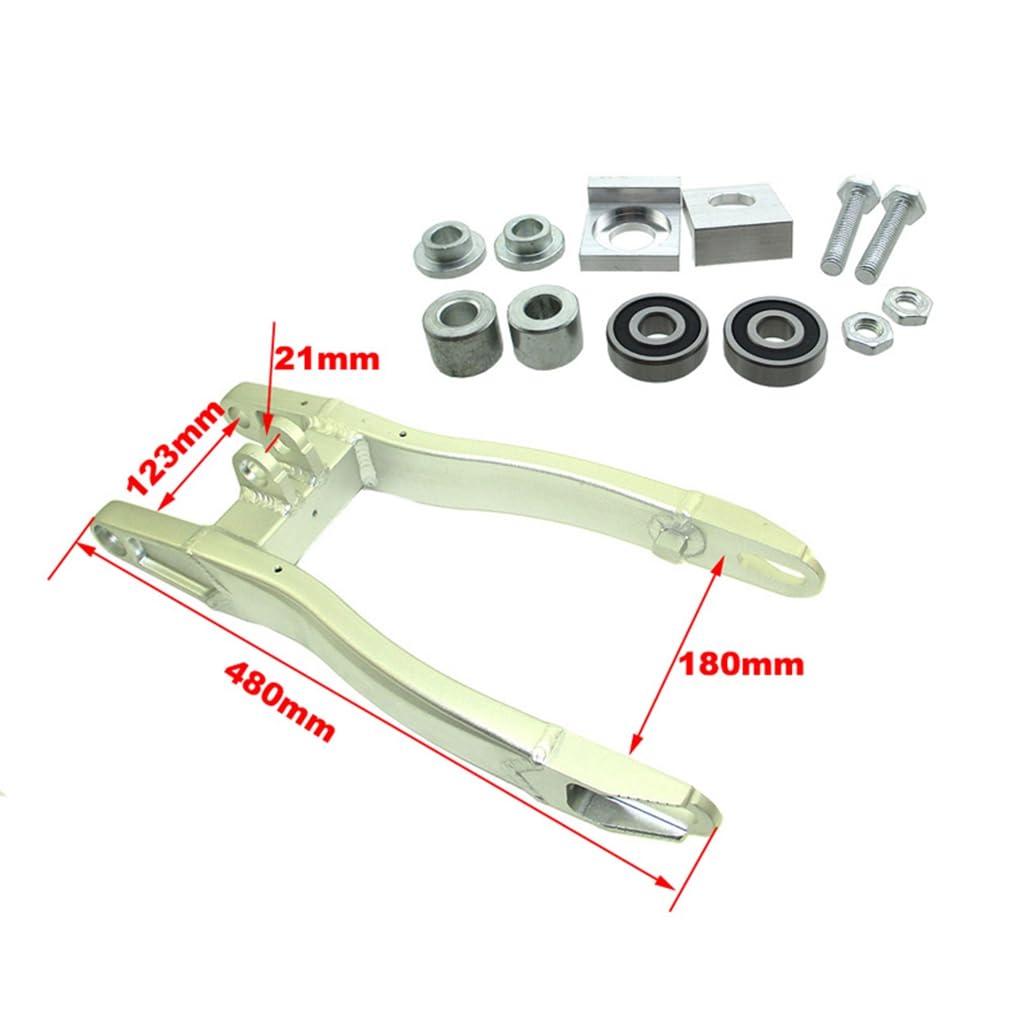 Forcellone in alluminio da 480 mm per parti di moto da cross da 125 cc, 140 cc, 150 cc, 160 cc, 190 cc