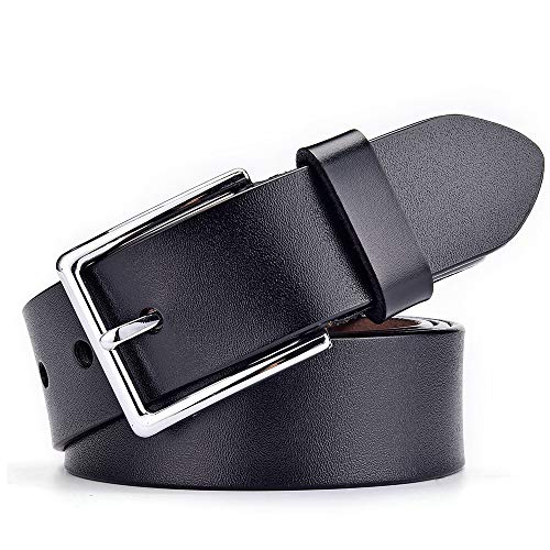Kertz Mens Genuine Leather Belt Belts BX96 Buckle Size Black Brown for Jeans Dress2