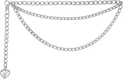 Cinto Feminino Corrente 3 Camadas Elegante Versátil Prata e Dourado