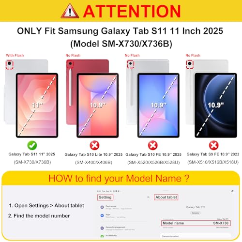 Fintie Case for Samsung Galaxy Tab S11 5G 11 Inch 2025 Model (SM-X730/X736B) with S Pen Holder, Multi-Angle Viewing Soft TPU Back Cover with Pocket, Auto Wake/Sleep (Black) by FINTIE - Image 2
