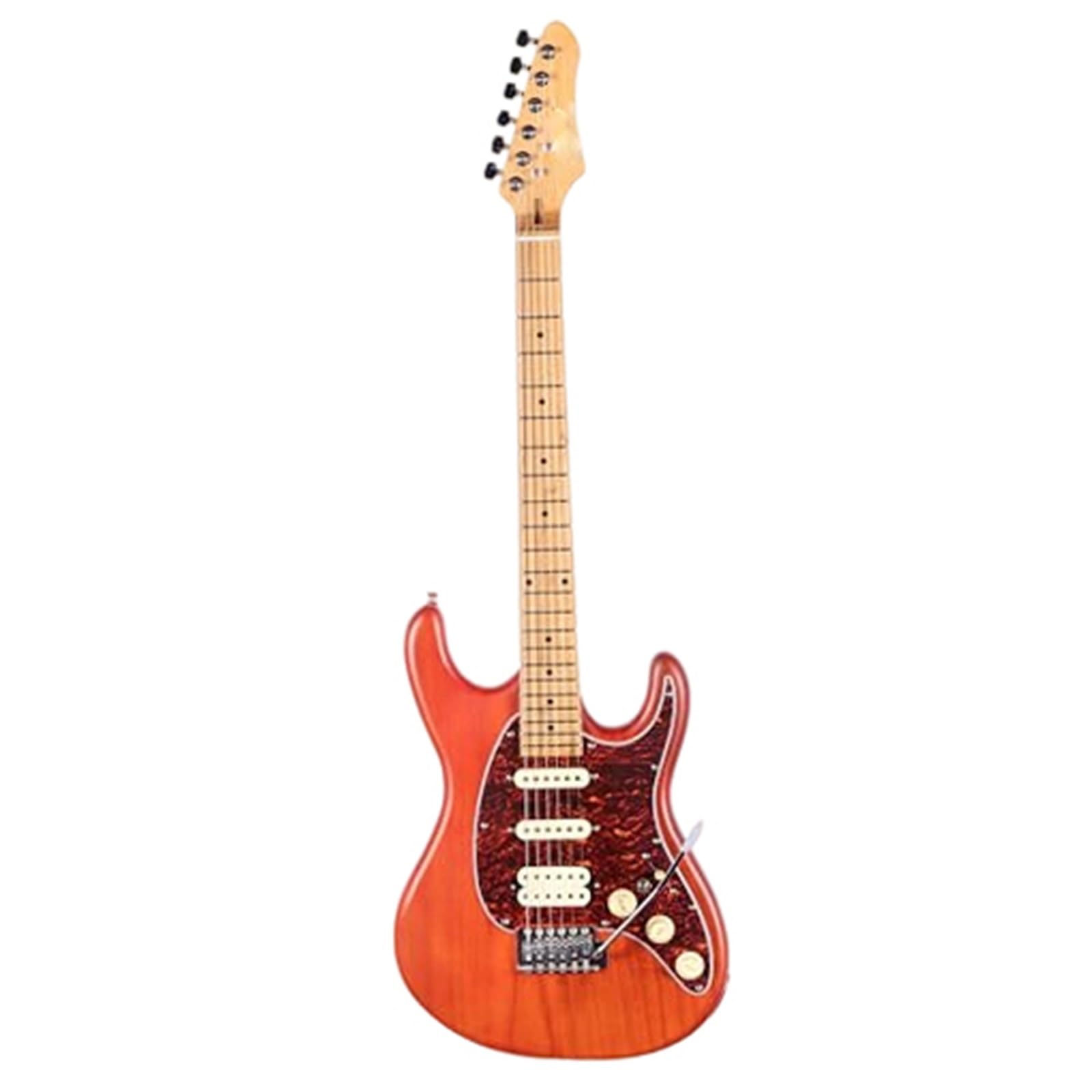 Chitarra Elettrica Chitarra Elettrica Solid Body SSH Paulownia Per Principianti Regolabile 7 Corde Prestazioni Professionali(Red)