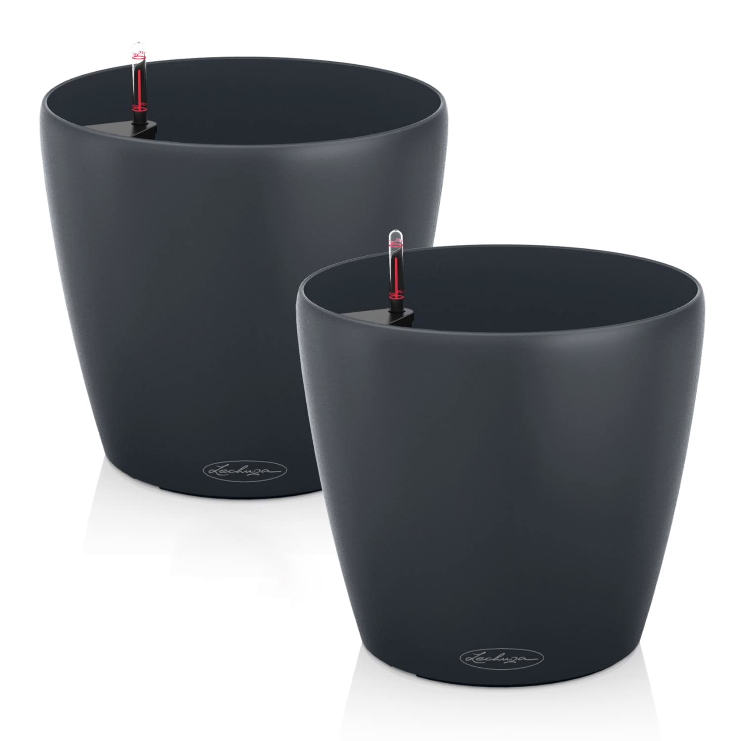 Lechuza Set of 2 CLASSICO Color 43 Slate Plastic Self-watering Planter D43 H40 cm