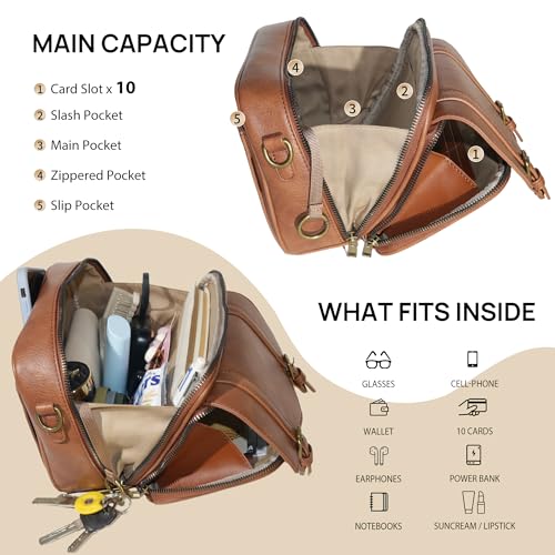 Anti Theft RFID Blocking Small Leather Crossbody Bag For Women Travel Purse With Built In Wallet Messenger Bag3