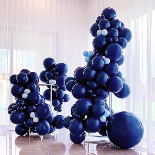Image of Navy Blue Balloons 100 Pack 12 inch Round Helium Navy Balloons for Graduation Birthday Party Backdrop Decorations