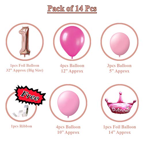 Image of Birthday Decoration Item Rosegold 32 Inches Numbers 1| Birthday Decoration Kit For Boy Girl | Number Foil Balloon| Birthday Decoration Item For Boy Girl,1 Piece