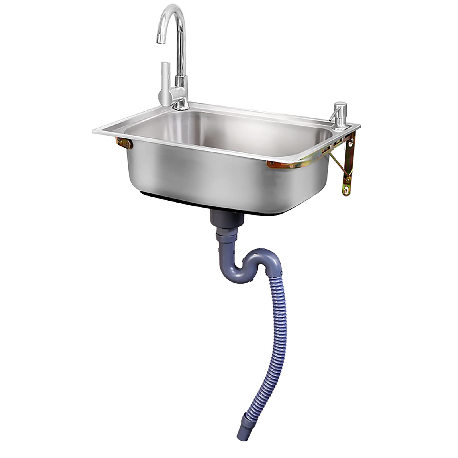 ZXGRfdefa stainless steel sink, Stainless Steel Single Basin Kitchen Sinks for Backyard Garage : 20.8x14.9in
