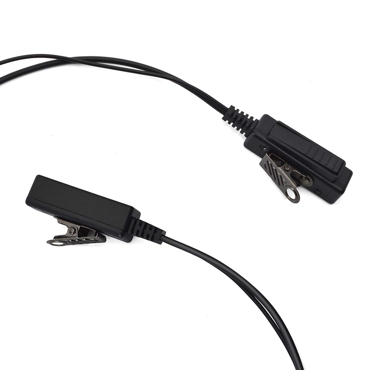 UAYESOK Oreillette Talkie-walkie en Forme de G Surveillance Police Casque de sécurité avec Micro PTT pour 2 Broches Motorola CP040 CP140 DP1400 CP200 GP300 Hytera Midland Radio, Pack de 2