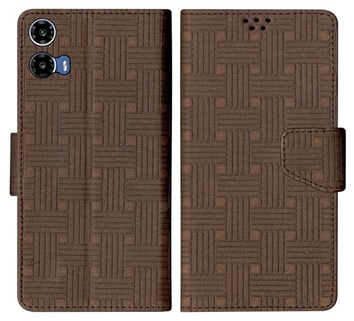 Image of SBMS Flip Cover for Motorola Moto G34 5G / Moto G45 5G 6.5-Inch Back Cover Case with Magnatic Closure | Inbuilt Stand | Card & Money Pocket (Mat Brown)
