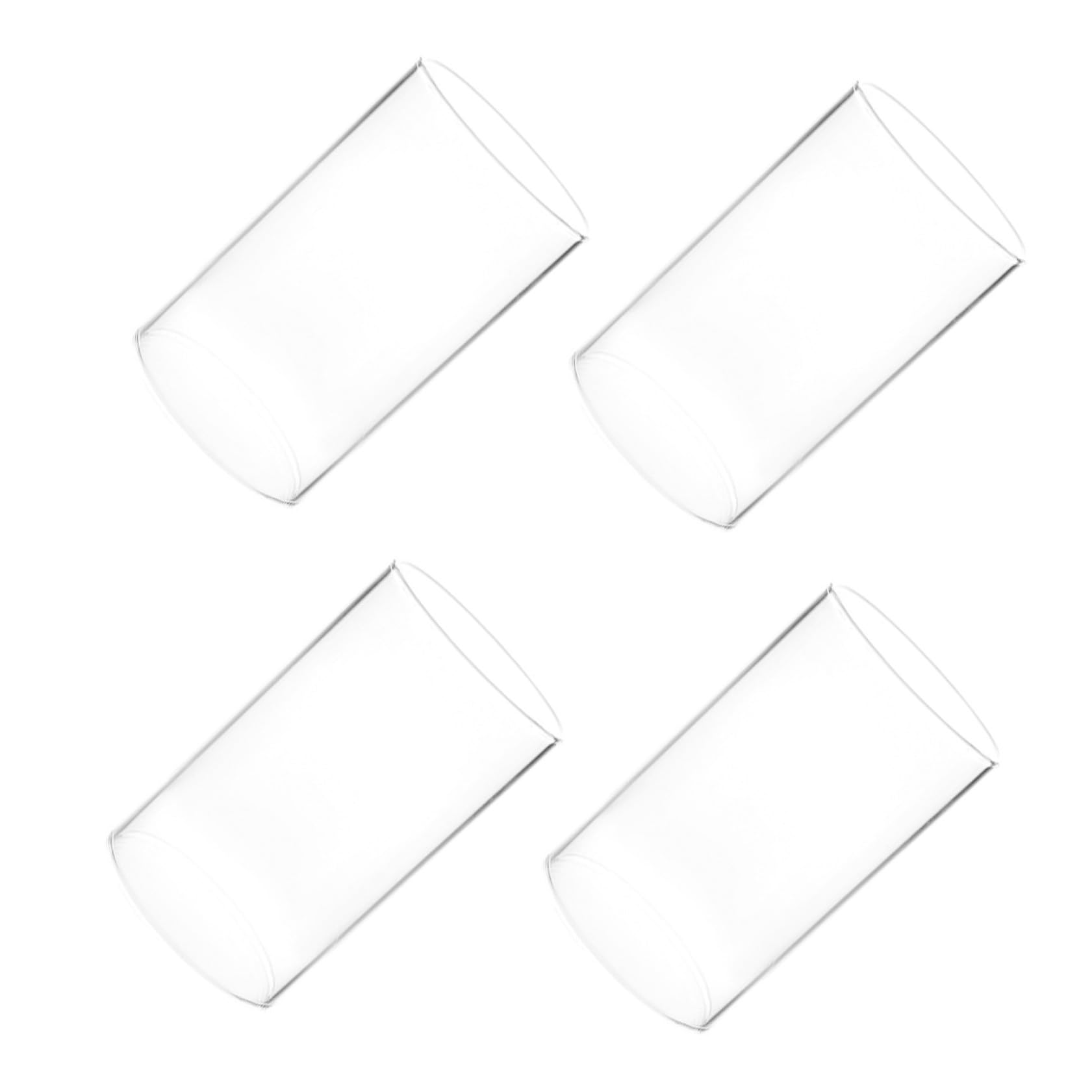 MAGICLULU Copri Candela in Vetro Trasparente, Cilindro Anti-vento, 4 Pezzi, per Candele e Luci Led, Decorazione Fai da Te Luce Calda