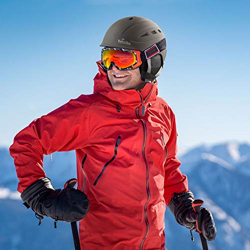 Turboske Ski Helmet, Snowboard Helmet, Snow Sports Helmet For Men Women And Youth (Gray, L) #TOP1