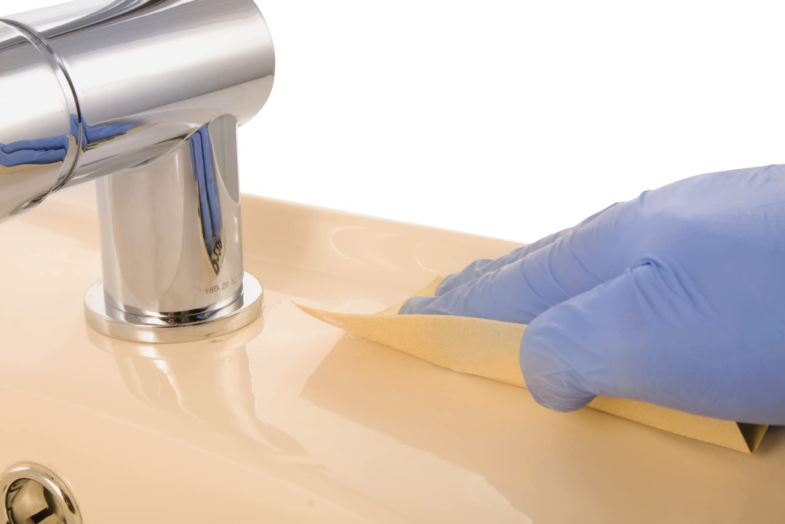 Cramer Reparatur-Set für Keramik, Emaille & Acryl, Bahama-Beige, CRA16250DE, bei Abplatzungen & Kratzern, Set: 2-Komponenten-Spachtelmasse, Härter, Reparaturlack, Spachtel, Schleifmittel, 66105 8