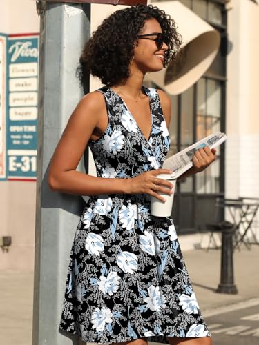 Image of CATHY 2026 Womens Casual Dress Summer Sleeveless Dresses V Neck Wrap Sexy Sundress with Pockets S-2XL