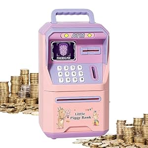 Piggy Savings Bank, Digital Piggy Money Bank Machine, Personal ATM Cash Coin Money Bank For Kids, Cash Coin Can ATM Bank, Electronic Coin Money Bank For Kids, Girls Gift Ideas, Money Saving Box