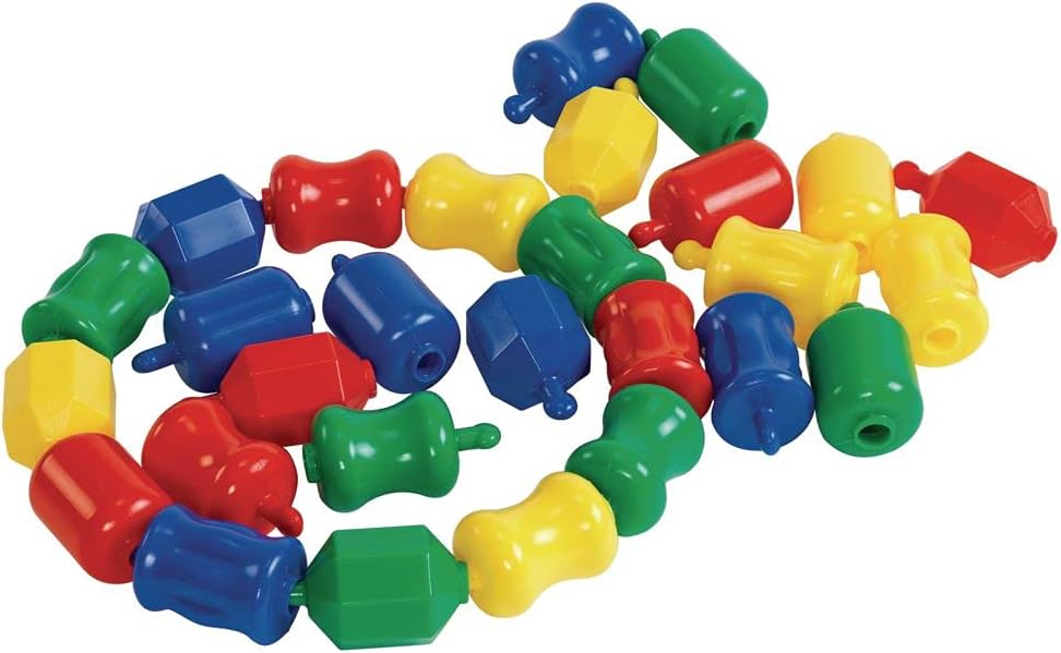 ExcellerationsFun Pop Linking Beads with Storage Bin 28 Pcs Snap Together, Pull Apart Large Plastic Beads, Great for Toddlers, Preschoolers, Early STEM Toy Develops Fine Motor Skills (Item # FUNPOP)