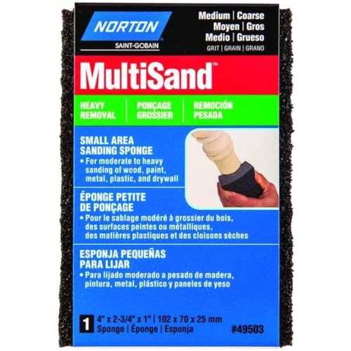 4" x 2.75" Norton 49503 MultiSand Double Sided Sanding Sponge Medium/Coarse