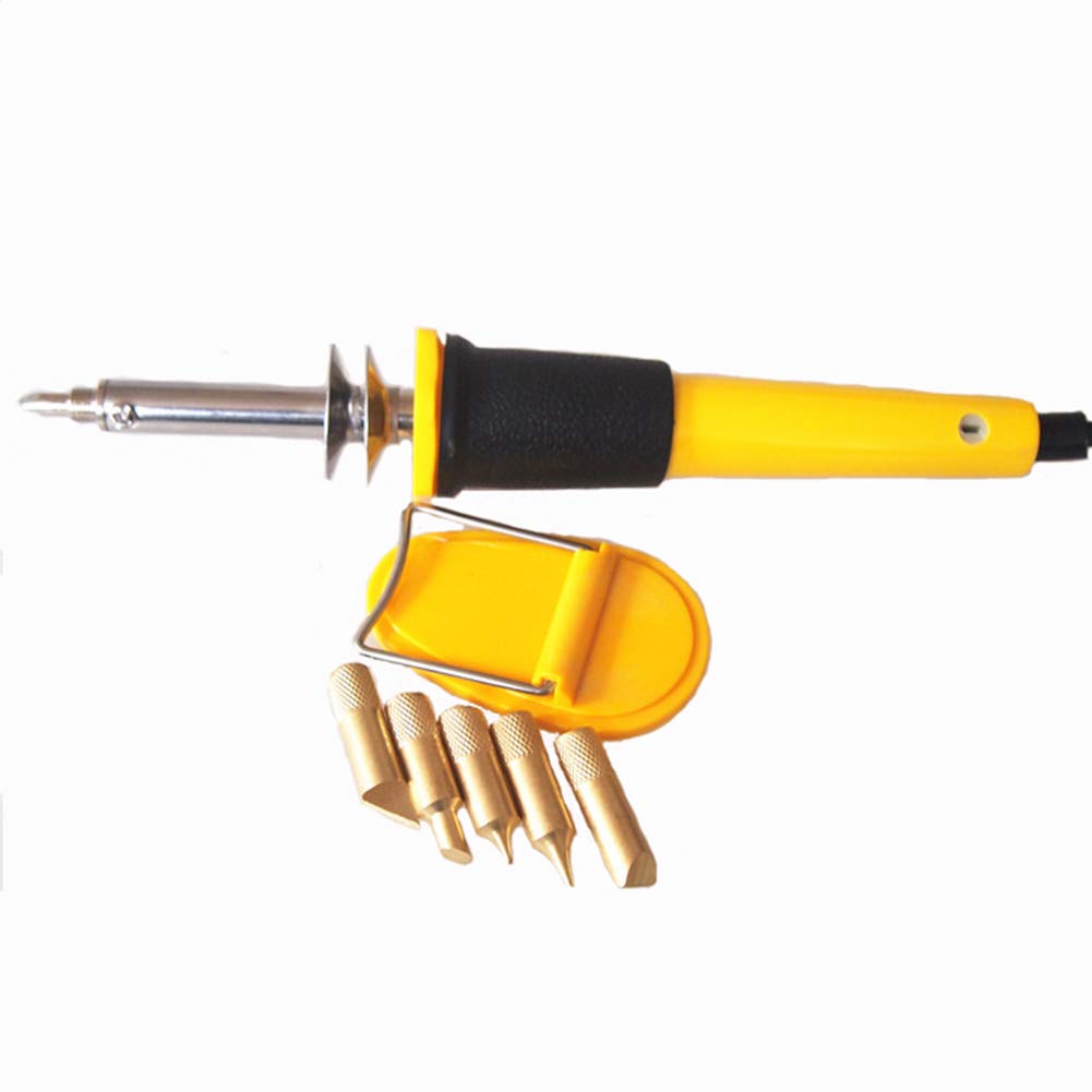 Kit De Soldadura, Juego De Herramientas Pirotécnico De 7 Piezas Sobre Tabla De Madera Cepillo Ardiente 40W Grabado Soldador Marca De Marca
