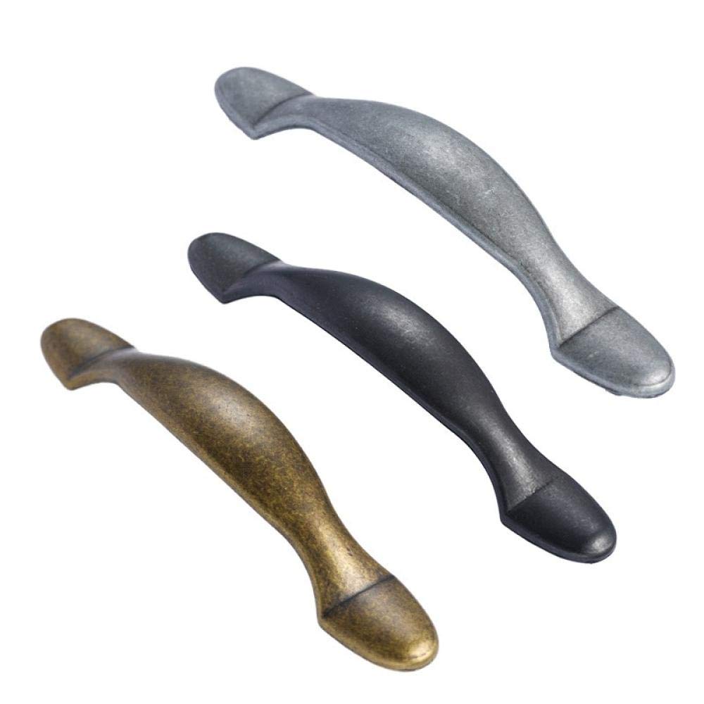 Stnyanxd Ancient Silver Antique Cabinet Drawer Handles 4Pcs Bronze Vintage Wardrobe Door Furniture Pulls For Cupboard(Ancient Silver)