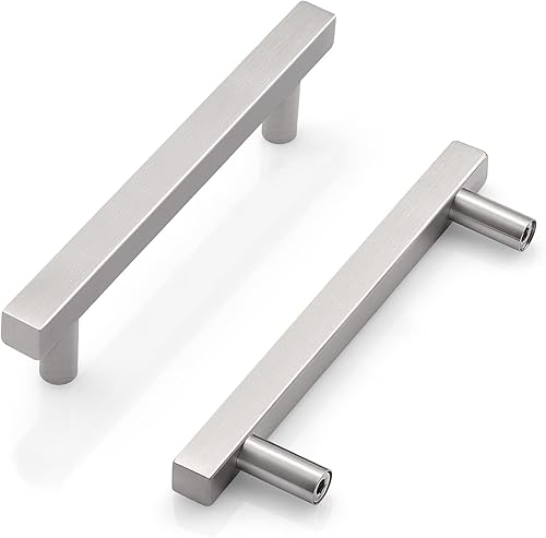 Miniatura 8 de Probrico Paquete de 20 manijas para gabinete, níquel satinado de 3 pulgadas (2.992 in), barra cuadrada en T, manijas de gabinete de cocina,