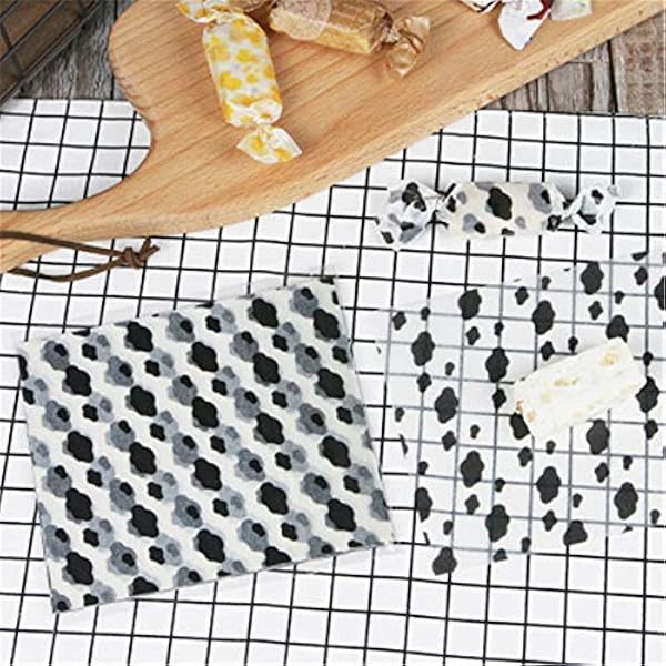 Wrapping Paper 50PCS Wax Paper for Wedding Food Wrappers Fries Burger Oilpaper Baking Grease Wrapper Oilproof Bread Sandwich Wrapping Paper (Color : Light Yellow) (50pcs Candy Wrappers)