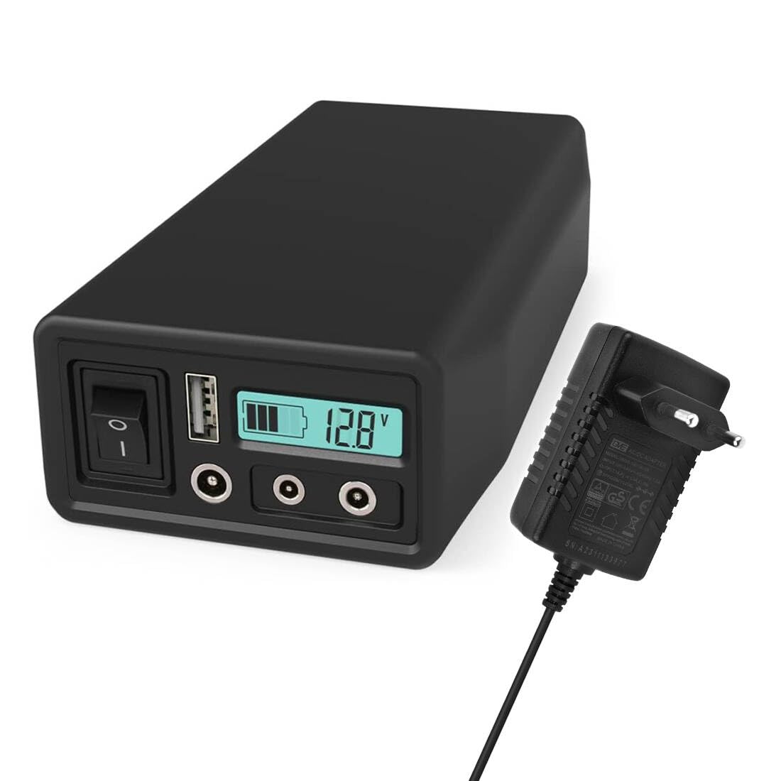 Talentcell Pack de batterie LiFePO4 12V LF4106, Accu Lithium Fer Phosphate 12.8V 6Ah 76.8Wh rechargeable 2000 cycles avec sortie DC 12/9/6 Volt et 5V USB pour bande LED, caméra CCTV, téléphone