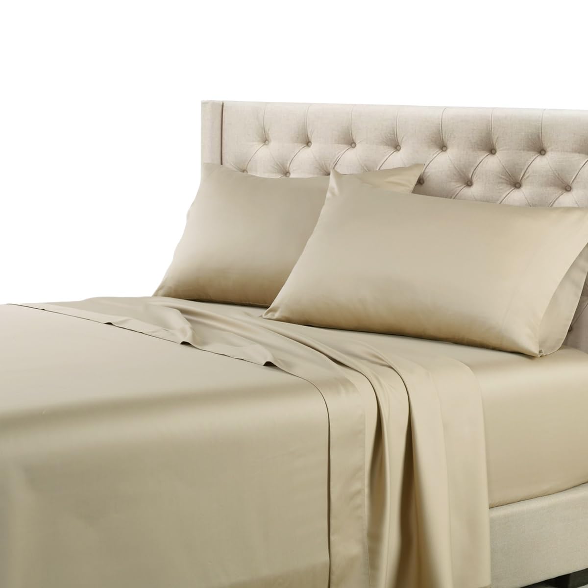 Royal Tradition Made in USA- Pure Cotton Sheet Set- Extra Deep Pockets 22-Inches 608 Thread Count Queen Size