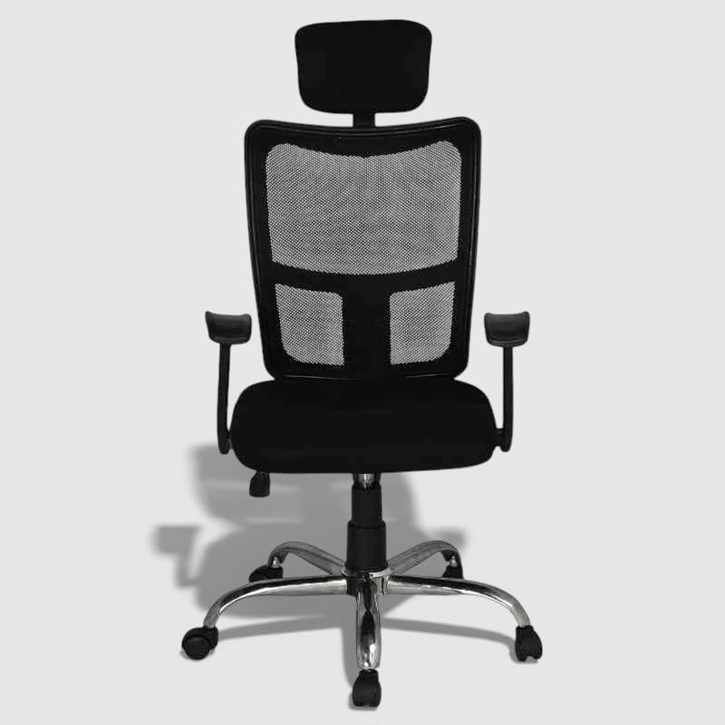 Image of Ergonomic High Back Mesh Office Chair with Adjustable Headrest & Lumbar Support, Executive Computer Desk Chair with Armrests, Swivel Rolling Chair for Home Office