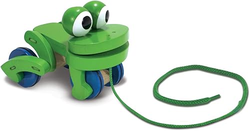 Juguete de rana traviesa para tironear de Melissa  Doug para niños Verde