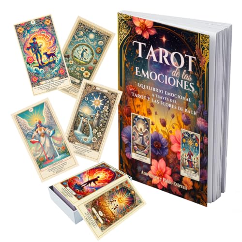 Tarot de las Emociones – Baraja de 80 Cartas de Tarot + Libro Guía en Español + Estuche | Tarot Terapéutico para Autoconocimiento y Gestión Emocional | Sabiduría de Alma
