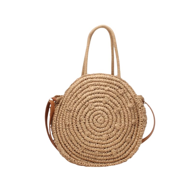Sac bandoulière rond en paille léger pour libérer vos mains en été