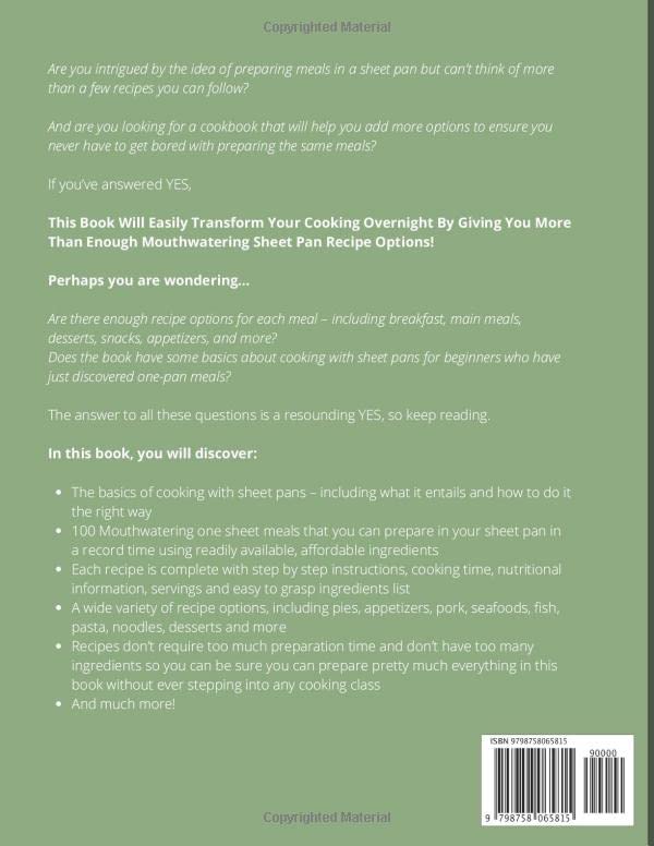 Vista 2 de Sheet Pan Cookbook 100 Delicious, Easy, One-Pan Recipes with Minimal Cleanup, Straight for the Oven