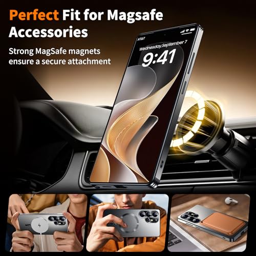 Image of for Samsung Galaxy S25 Ultra Case, Heavy-Duty Slim Design Compatible with MagSafe, Strong Magnetic Shockproof Protection for Screen & Camera Cover Case for Samsung S25 Ultra,Black