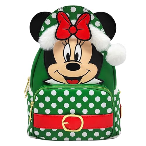 Loungefly Disney Minnie Mouse Elf Polka Dot Christmas Double Strap Shoulder Bag
